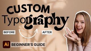 HOW TO MANIPULATE TYPOGRAPHY & Customise Type in Adobe illustrator: Beginner Graphic Design Tutorial