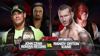 John Cena & Roman Reigns Vs Randy Orton & Kane - WWE Raw 30/06/2014 (En Español)