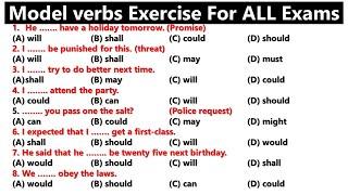 Model Verbs Exercise For ALL Exams | Can, Could, Will, Would, Should, etc