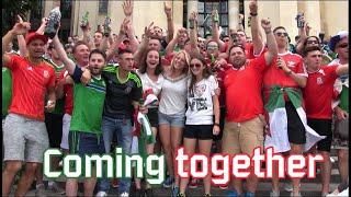 Northern Ireland and Wales fans coming together (Jun 25, 2016)