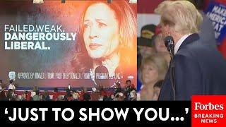 'Put Up That Video Please': Trump Plays Ad Attacking Kamala Harris On Crime At Pennsylvania Rally