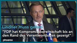 Nach Rauswurf durch Scholz: Statement von Finanzminister Lindner | 06.11.24