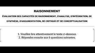 Correction Raisonnement (Examen de l'ARES session de Juillet de 2022)