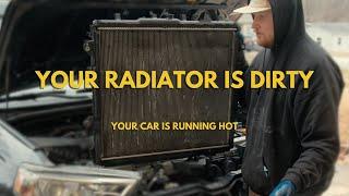 How to Clean Your Car Radiator! easy fix for overheating and weak AC