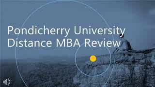 Pondicherry University Distance MBA