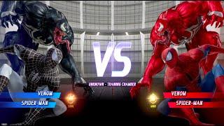 Black Spider-man and Venom vs Spider-man and Carnage MARVEL VS. CAPCOM Infinite