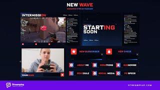 New Wave Esports Animated Stream Package | Twitch, Youtube, OBS, Streamlabs