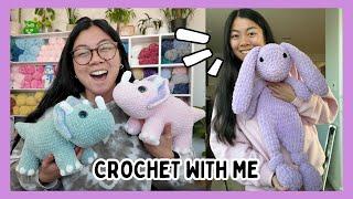 Designing Dinosaurs, Accidentally Making a GIANT Snuggler, & More! Crochet With Me / Studio Vlog 