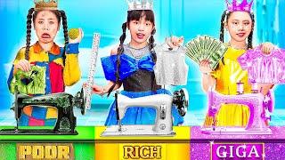 Rich Vs Poor Vs Giga Rich Girls At Dress Up Contest! Who Wins Beauty Pageant?