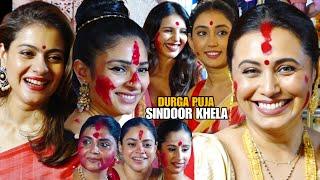 Bollywood Biggest Sindoor Khela At North Bombay Sarbojanin Durga Puja 2024 | Kajol,Rani Mukherji