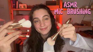 ASMR Mic Brushing // testing my new brushes️️ (on fluffy & foam cover + bare mic)