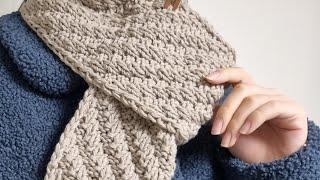 DIY 대바늘 사선무늬 목도리 만들기 Diagonal scarf knitting #손뜨개 #뜨개질 #목도리만들기 #목도리뜨기