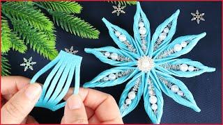  3D Snowflake made of foamiran and beads  Snowflake Christmas Decorations