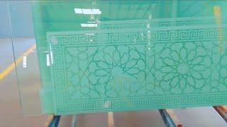 How to make 12MM Glass sandblast full processing  for masjid partition 