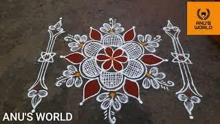 simple Friday rangoli design 5*3dots Anu'sworld small beautiful kolam festival rangoli design