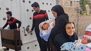 Zainab's baby and the big day of returning home; The most emotional moment with your uncle's help!