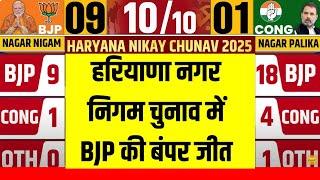 Haryana Nikay Chunav Result: हरियाणा के नगर निगम चुनाव में BJP की बंपर जीत..Congress साफ