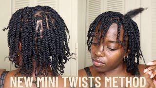 New Mini Twists Method for juicy stretched twists | Natural Hair