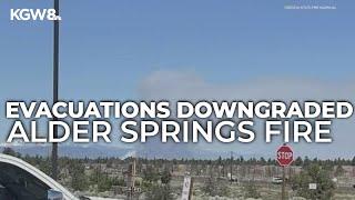 Evacuations downgraded for Alder Springs Fire