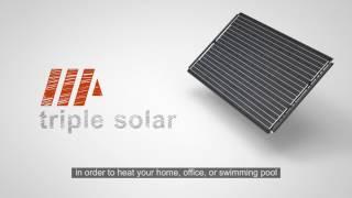 Triple Solar PVT heat pump panel generate heat and electricity for your home - warm water with solar