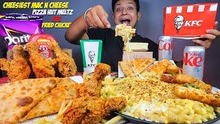 Cheesiest Mac N Cheese with KFC Fried Chicken Leg, Fries, Pizza Hut Melts, Garlic Bread & Cheesecake