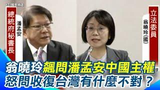 【#原音重現】承認中華人民共和國是中國！翁曉玲脫口：那它收復台灣有什麼不對？潘孟安：我完全沒法接受！行憲紀念日翁曉玲為中國槓上潘孟安金句連發｜三立新聞網 SETN.com