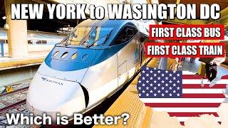 New York to Washington DC by America's First Class Train & Bus | Amtrak Acela & The JET