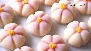 福梅冰皮月饼 免模具 Flower Snowskin Mooncake without Molds | 焦糖奶黄馅 | Salted Caramel Custard Filling