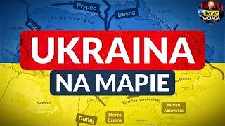 UKRAINA na MAPIE◀ Geografia Ukrainy - Granice, Miasta, Rzeki, Wybrzeże, Ukształtowanie