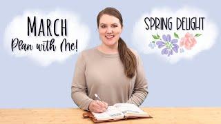 March 2025 Monthly A5 Plans by Just Scribble Plan with Me - Spring Delight || Mandy Lynn Plans