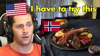 American Reacts to Norwegian Foods