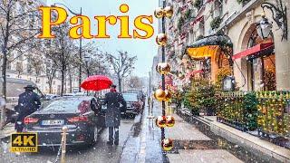 Paris,France -Heavy Snowfall in Paris 2024 4K | Paris Sous La Neige | Paris 4K | A Walk In Paris