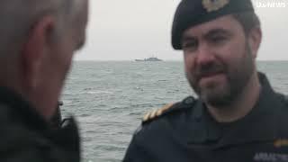 On board a Royal Navy destroyer tracking Russian ships in the English Channel | ITV News