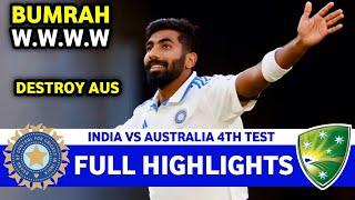 Full Highlights | India Vs Australia 4th Test Match Day 4 Highlights 2024 | IND VS AUS