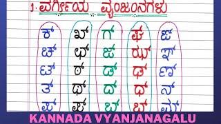 Vyanjanagalu In kannada | Kannada Vyanjanagalu | Vargeeya Avargeeya Vyanjanagalu | Kannada Alphabets