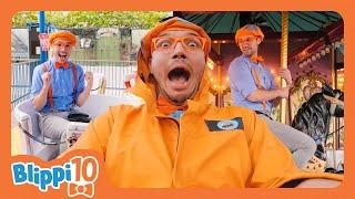 Explore Amusement parks with Blippi ! | 10 year Anniversary Special | Blippi Top 10 Moments