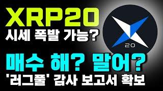 리플 XRP 밈코인 XRP20  시세 폭발 가능할까? 사전판매 완판 임박. 매수 전 필수 시청, 체크 리스트