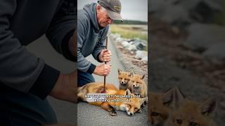 Wounded Fox Mom Saved Just in Time Her Babies Were Watching! #shorts