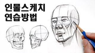 인물화를 잘 그리기 위한 연습방법 / 그림독학, 드로잉, 스케치수업 Basic pencil drawing