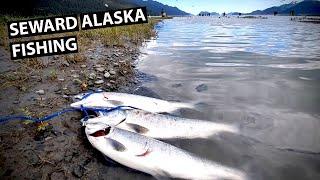 SALMON fishing in SEWARD, ALASKA [Catch and Cook!]