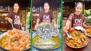 Yummy Fresh Shrimp fry and cook 2 recipes, Shrimp garlic and crispy shrimp | Cooking with Sros