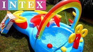 Intex Rainbow Ring Inflatable Play Center Pool Setup Tutorial