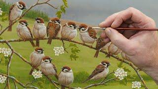 Painting Inspired by Tree Sparrows | Wildlife Art | Robert E Fuller