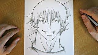 Anime Drawing Tutorial | How to Draw Toji Fushiguro - Face | Jujutsu Kaisen