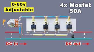 Simple voltage controller DIY, Make adjustable voltage regulator using MOSFET