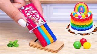 Best Miniature Chocolate Cake Decorating Ideas  How To Make Miniature Cake Use Rainbow KitKat