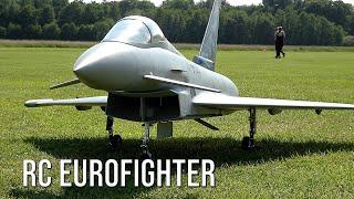 Large RC Jet Eurofighter Typhoon Scale Model Turbine Powered Flies at Flight Show