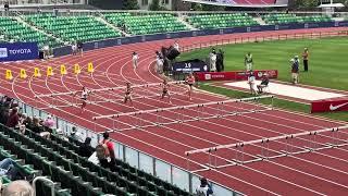 Heptathlon 100m Hurdles 2024 U.S. Olympic Trials Heat 2, Hope Bender (13.49), Avery McMullen, Zamzow