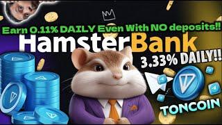 Brand New 3.33% DAILY Platform On Telegram: HamsterBank | Earn 0.11% Daily Even With NO Deposits!!