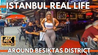 ISTANBUL REAL LIFE OCTOBER 2024 4K WALKING TOUR AROUND BESIKTAS MARKETS,CAFES,RESTAURANTS,BARS